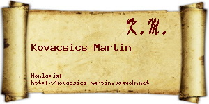 Kovacsics Martin névjegykártya